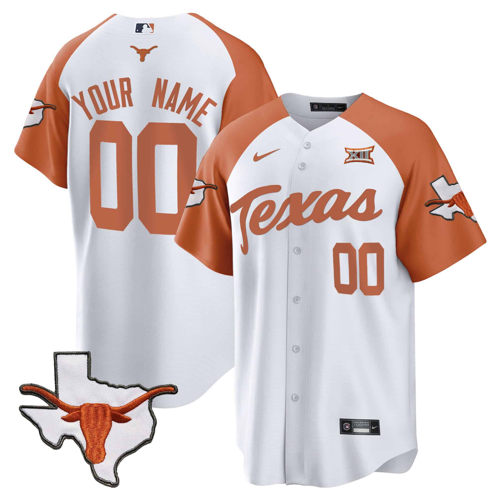 Men Texas Longhorns White 2024 Nike Baseball Custom NCAA Jersey style 2